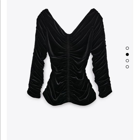 Zara ruched velvet top NWT - Picture 2 of 7